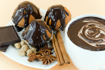 cakes with chocolate