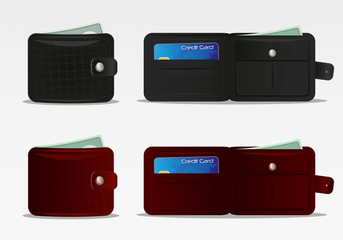 Wallet Vector Icon Set 1