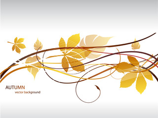 abstract background with autumn leaves