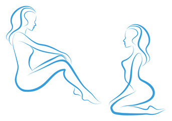 woman sketch, vector