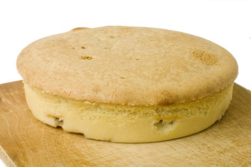 fresh pie on a wooden cutting board