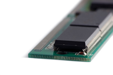 Memory Chip Macro Closeup Isolated