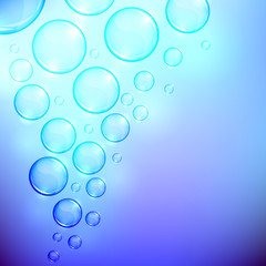 Soaring  bubbles background with copy space.
