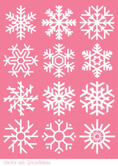 Snowflake set vector background