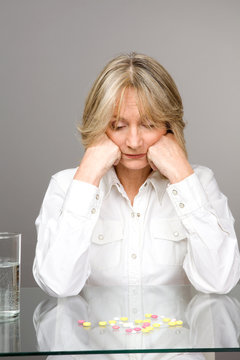 Elder woman feeling sck