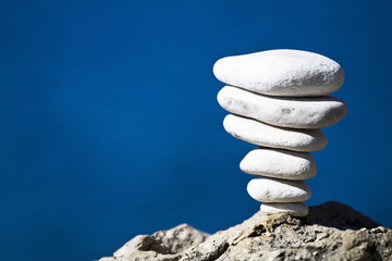White stones stack