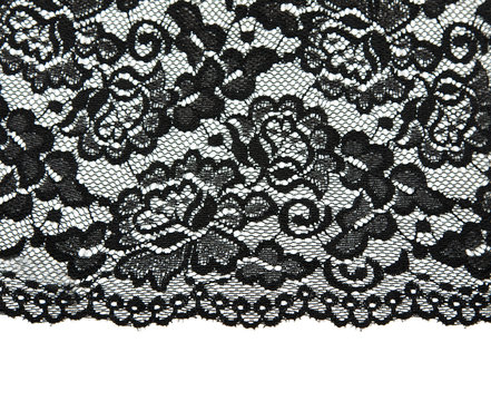 Black lace with pattern with form flower