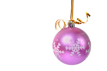 Christmas ball over white