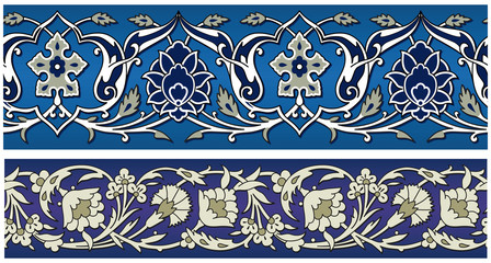 Abstract vector seamless old-styled ornate border