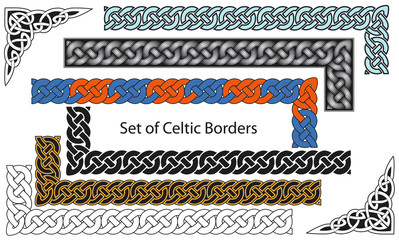 Vector set of Celtic style borders - 26300297