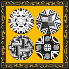 Set of ancient american indian patterns
