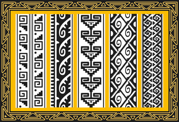 Set of ancient american indian patterns