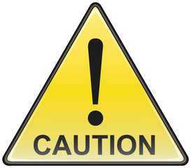 Triangular caution vector hazardous sign