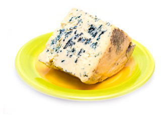Slice of french musty cheese