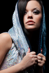 beautiful woman in hood