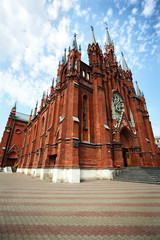 Obraz premium Roman-Catholic Cathedral in Moscow, Russia. Vertical composition
