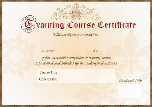Elegant Training Course Certificate