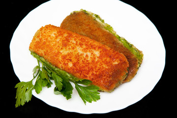 Fish with spinach