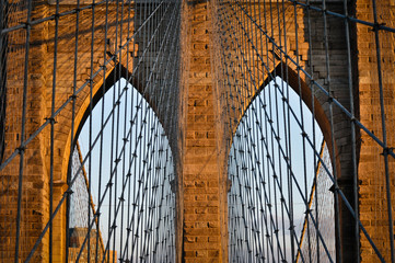 Obrazy na Plexi  Nowy Jork - Brooklyn Bridge (najstarszy wiszący most w USA)