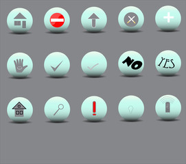 Set of 15 icons of various bulk