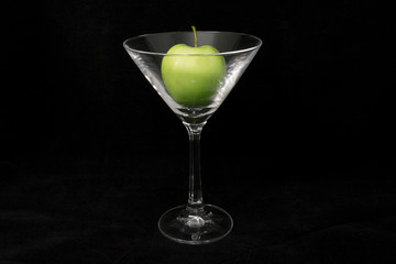 Apple in glass