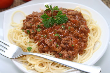 Spaghetti mit Sauce Bolognese