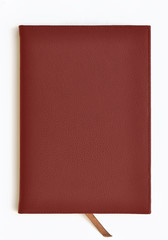 Dark red leather notebook