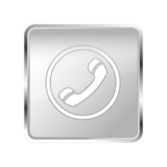 Button Telefon silber