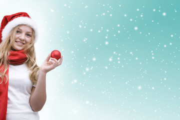 Mädchen als Weihnachtsmann