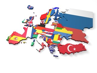 Europa 3D Karte