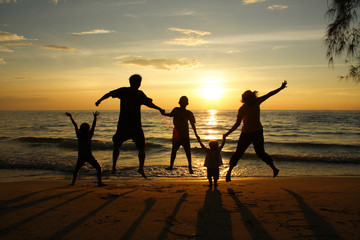 snap shot family on the beach