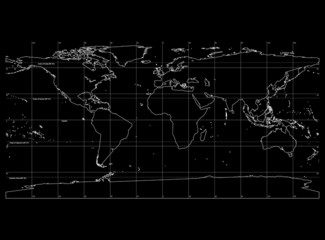 Detailed World Map with Names of Countries, vector isolated by g