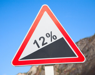 Road grade 12 per cent