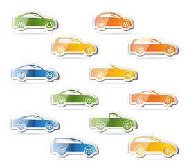 different types of cars icons - Vector icon set