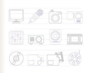 Media equipment icons - vector icon set