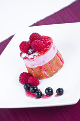 Strawberry and blackberry cake