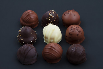 Obraz premium A collection of mixed chocolates and truffles