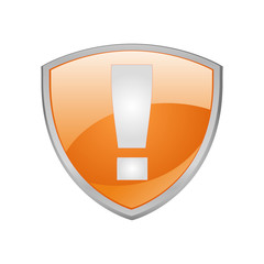 Information shield orange icon