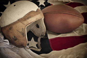 Vintage Leather Football Helmet background