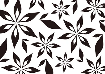 Papier Peint photo autocollant Fleurs noir et blanc Plantes graphiques