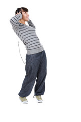 Naklejka premium enjoying music