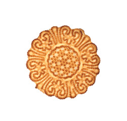 One cookie with a pattern.