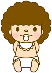 赤ちゃん　よだれかけ　座り