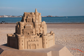 Sandcastle at St Aubin's Beach