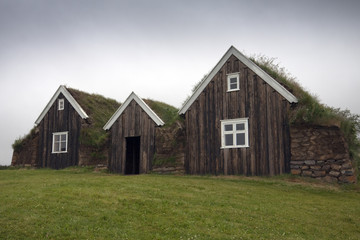 Fototapeta na wymiar Erdhäuser, Island