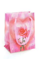 a bag with roses