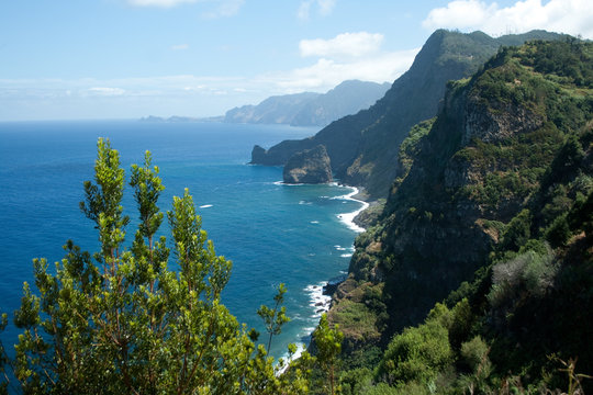 Madeira, view over Ponta do Clerigo at Santana
