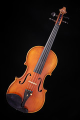Fototapeta na wymiar Complete Violin Viola Isolated on Black