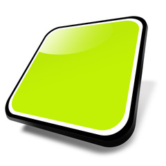 green 3d button, blank