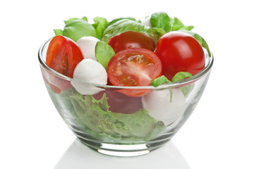 salad in bowl isolated